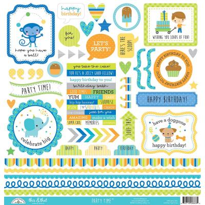 Doodlebug Party Time - This & That Cardstock Sticker